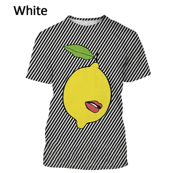 Новая горячая мужская футболка с лимонной 3D росписью, модная повседневная футболка с желтыми фруктами