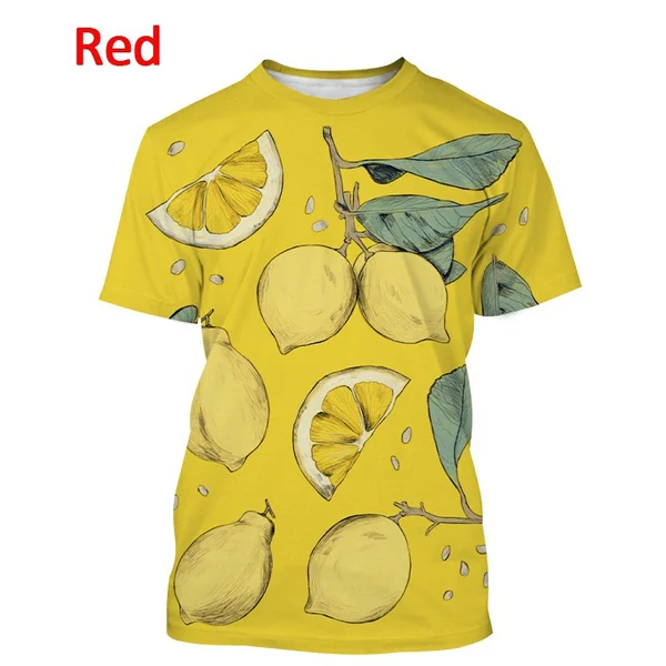 Новая горячая мужская футболка с лимонной 3D росписью, модная повседневная футболка с желтыми фруктами4