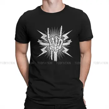 Футболка Heavy Metal Rock Skeleton Hand, Винтажная Готическая подростковая летняя хлопковая мужская одежда оверсайз, футболка Harajuku с круглым вырезом